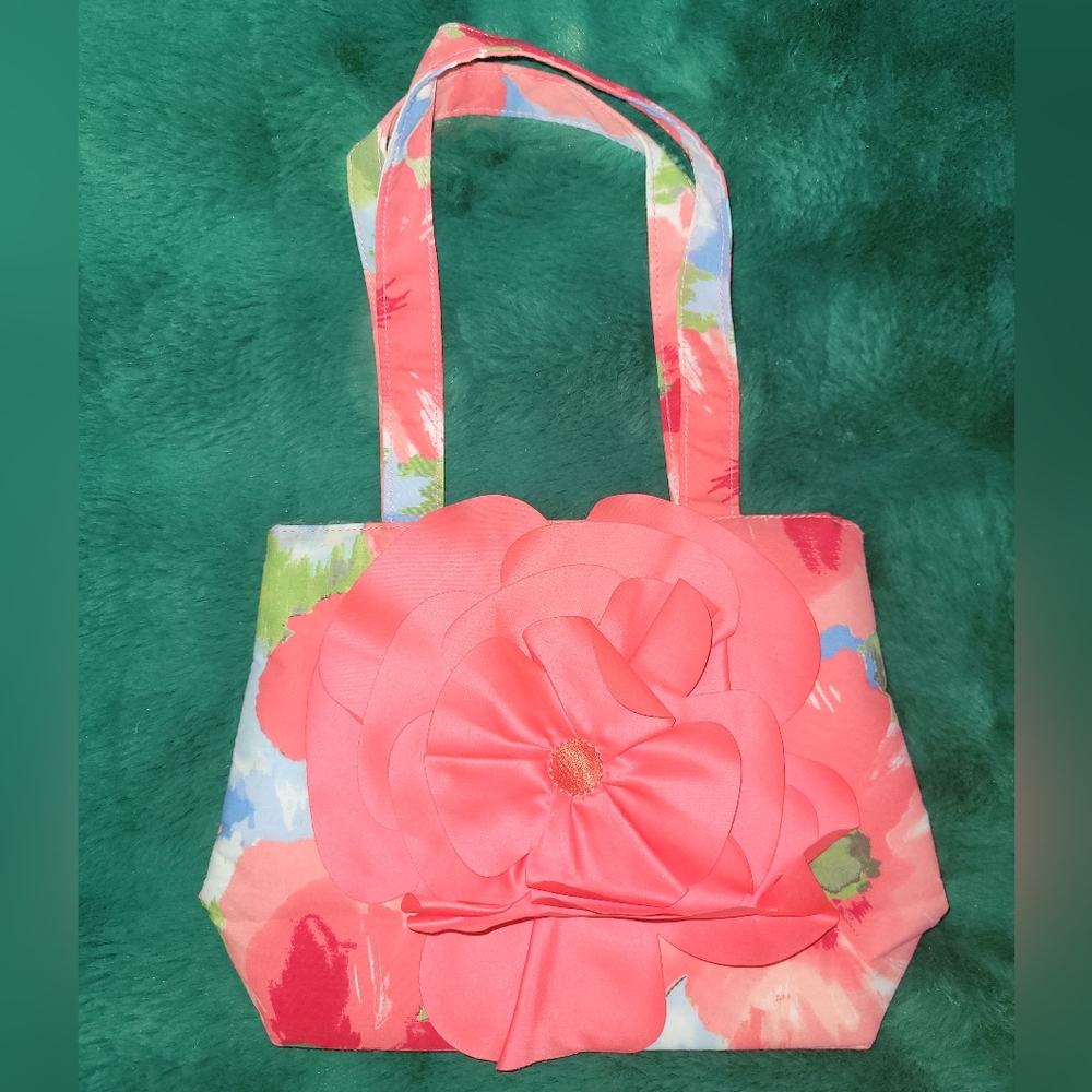🍓 Vintage Gymboree Burst Of Spring Strawberry Print Fabric Purse Handbag Girls